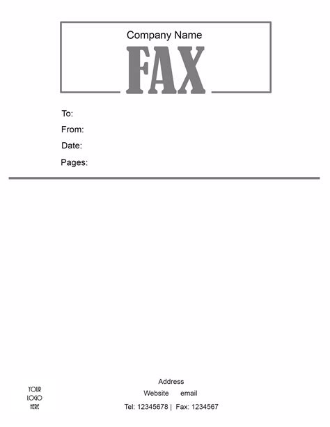 Printable Fax Coversheet