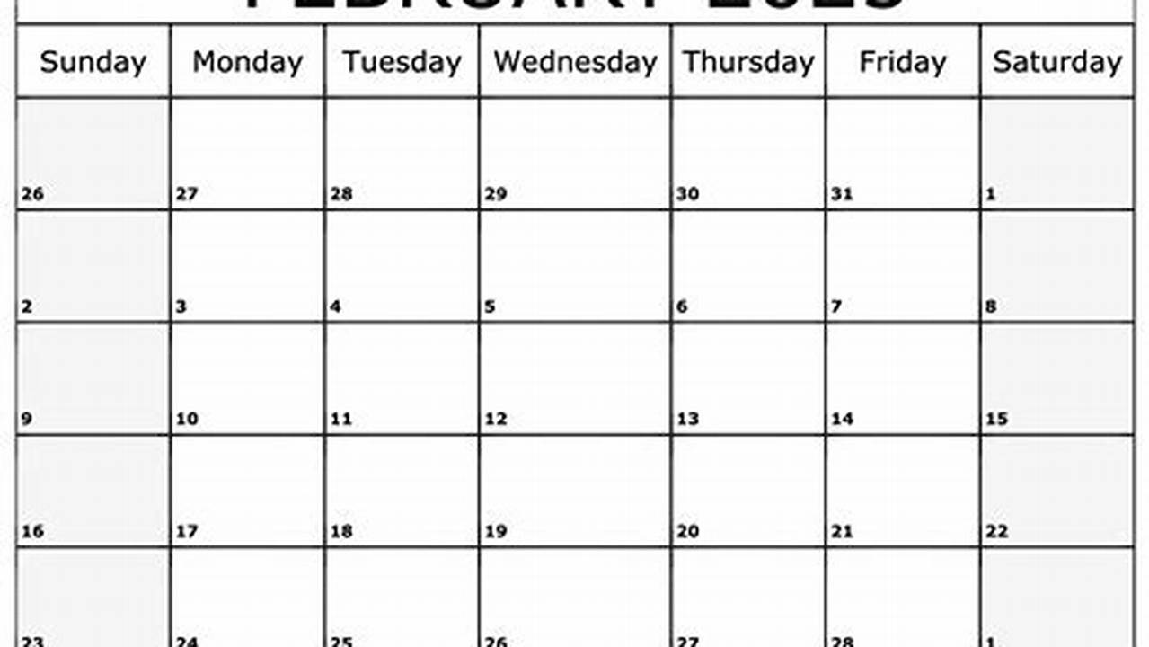 Printable February 2025 Calendar Pdf Word