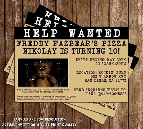 Printable Five Nights At Freddy's Party Ideas