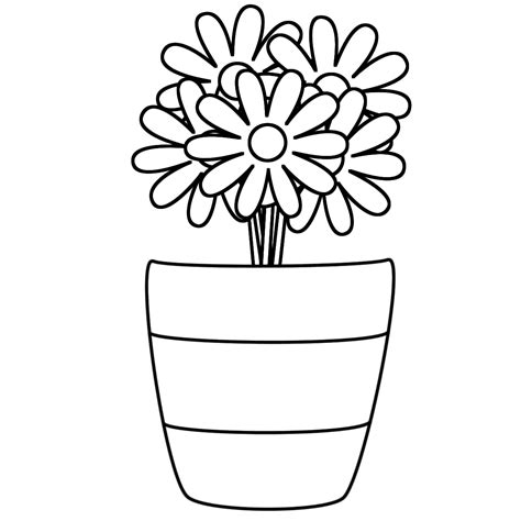 Printable Flower Vase Coloring Pages