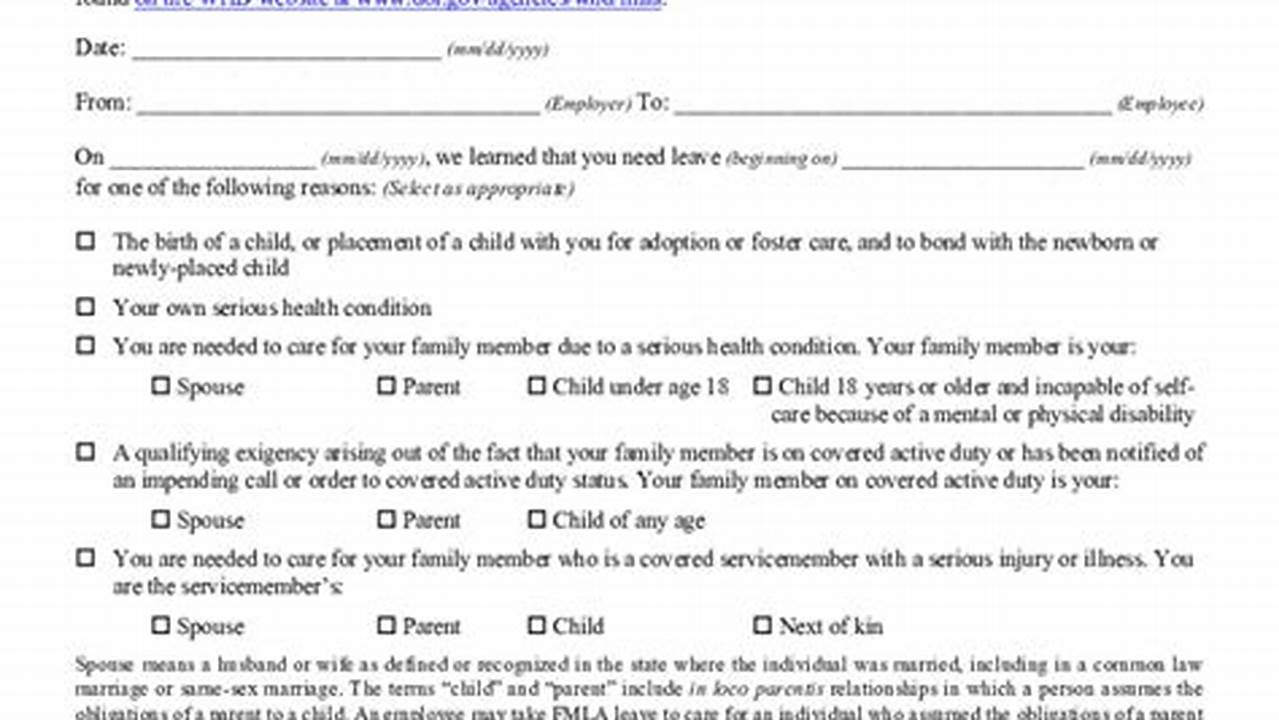 Printable Fmla Forms 2024 Pdf