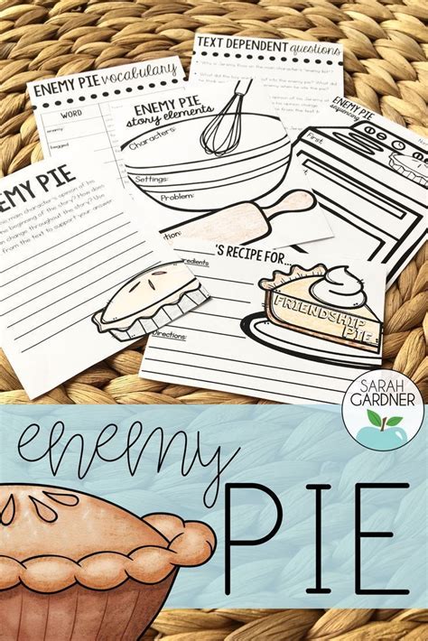 Printable Free Enemy Pie Worksheets