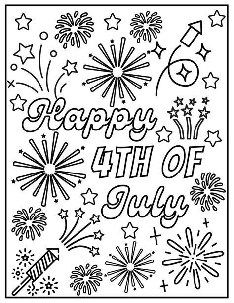 Printable Full Size 4th Of July Coloring Pages