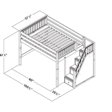 Printable Full Size Loft Bed Plans With Stairs