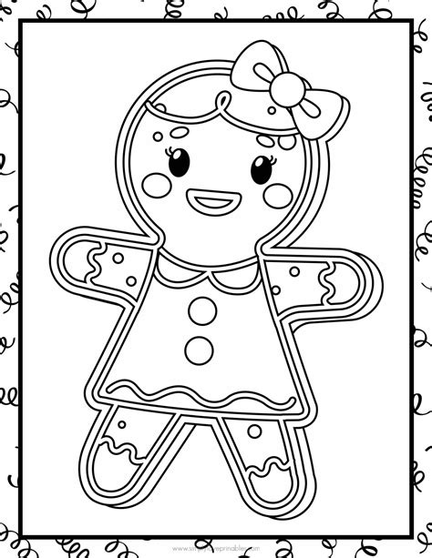 Printable Gingerbread Coloring Page