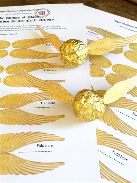 Printable Golden Snitch Wings