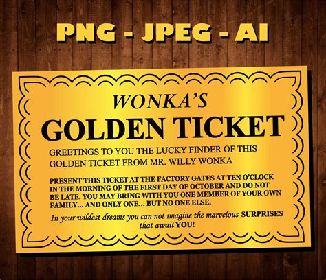 Printable Golden Ticket Willy Wonka