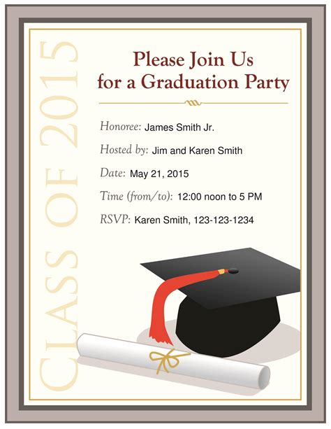 Printable Graduation Invitation Template