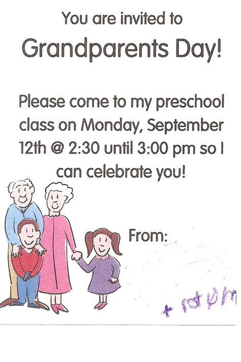 Printable Grandparents Day Invitation Template