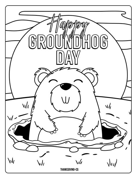 Printable Groundhog Coloring Pages