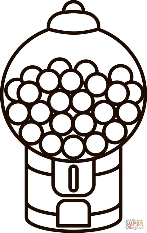 Printable Gumball Machine Coloring Page