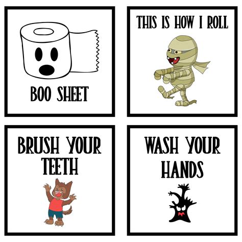 Printable Halloween Bathroom Signs