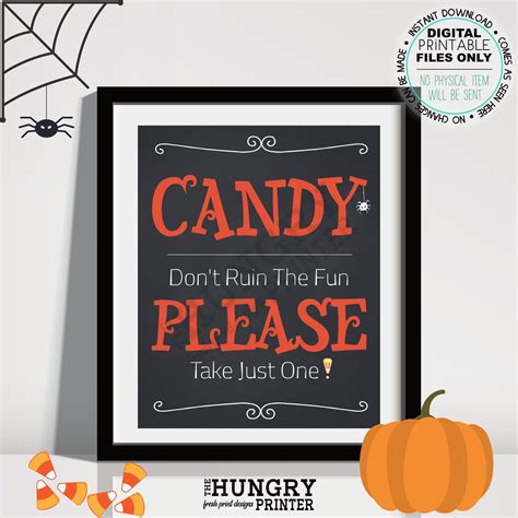 Printable Halloween Candy Sign