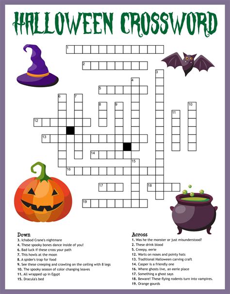 Printable Halloween Crossword Puzzles