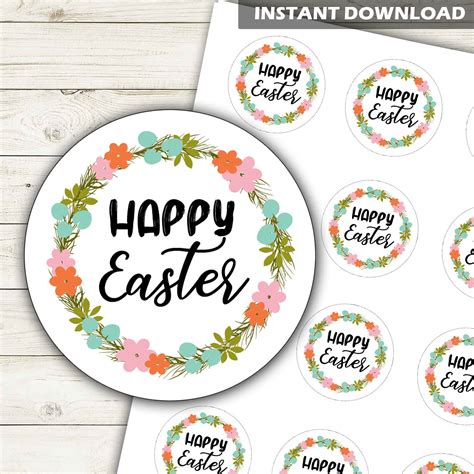 Printable Happy Easter Stickers