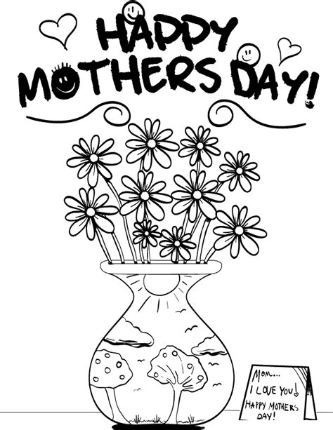 Printable Happy Mothers Day Coloring Pages