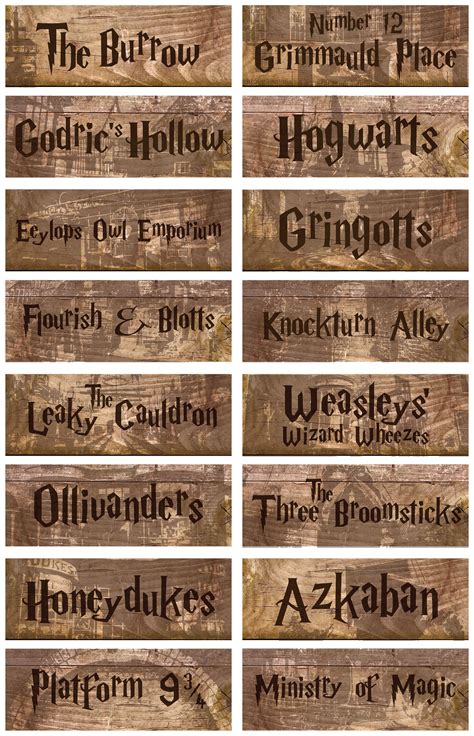Printable Harry Potter Signs