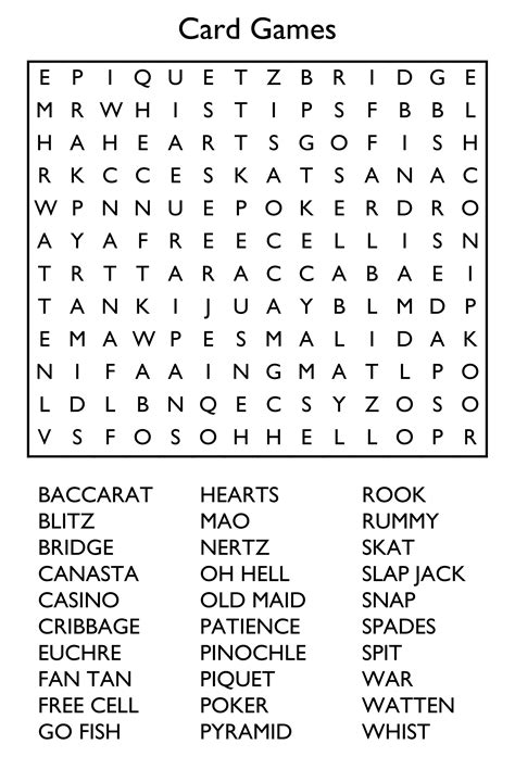 Printable Large Print Word Search Puzzles