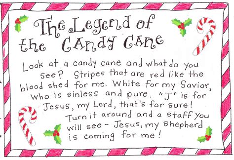 Printable Legend Of The Candy Cane