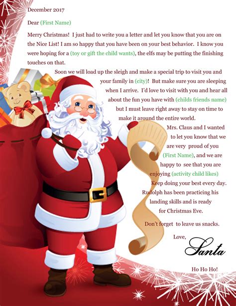 Printable Letters From Santa