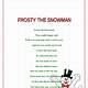 Printable Lyrics To Frosty The Snowman