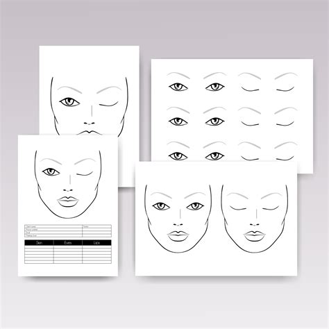 Printable Makeup Practice Sheets