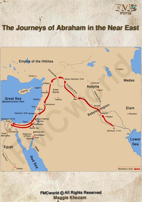 Printable Map Of Abraham's Journey