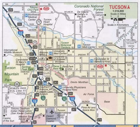 Printable Map Of Tucson Az