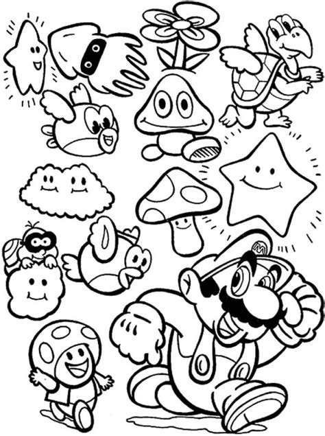 Printable Mario Characters Coloring Pages