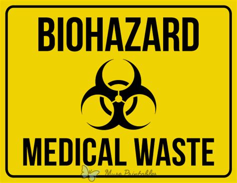 Printable Medical Waste Sign