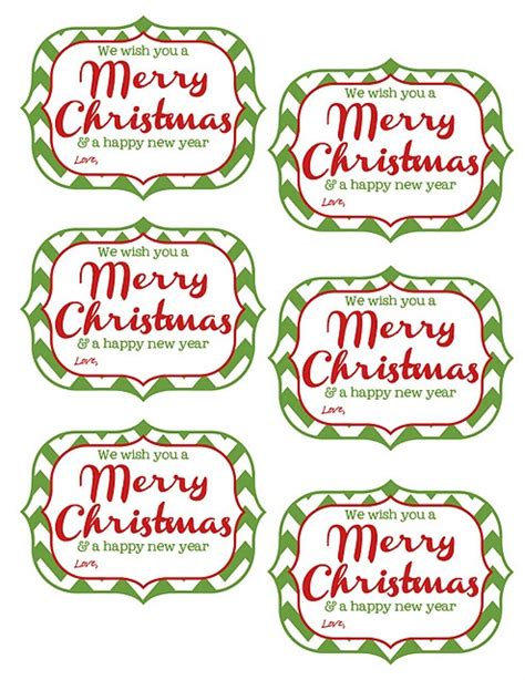 Printable Merry Christmas Labels