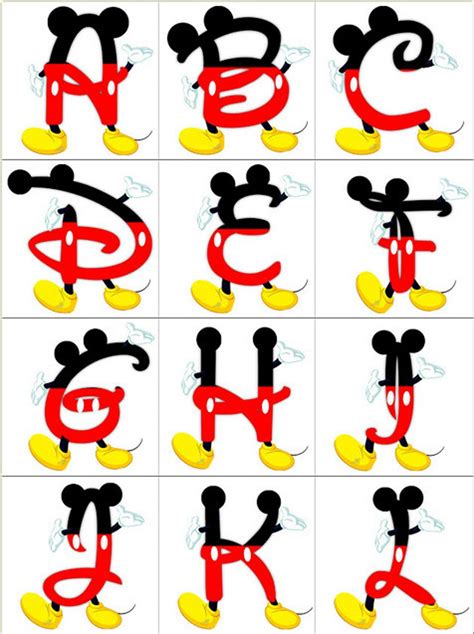 Printable Mickey Mouse Alphabet Letters