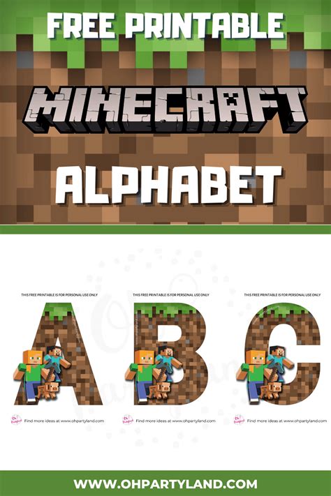 Printable Minecraft Letters