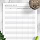 Printable Monthly Bills Template