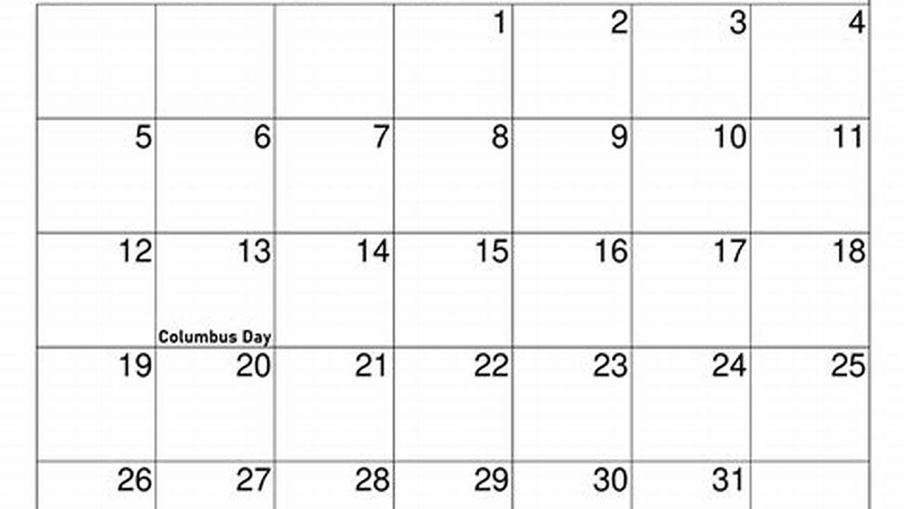 Printable Monthly Calendar October 2025