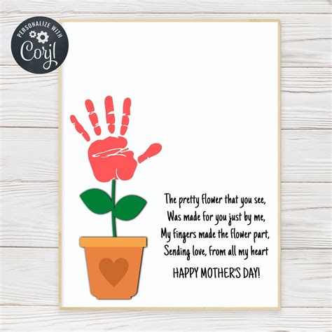 Printable Mother's Day Handprint Poem
