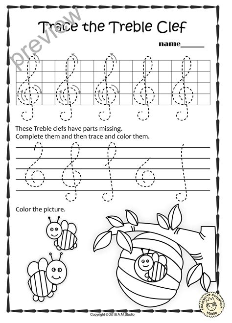 Printable Music Note Tracing
