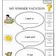 Printable My Summer Vacation Worksheet