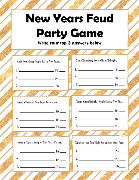 Printable New Years Games