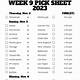 Printable Nfl Week 9 Schedule