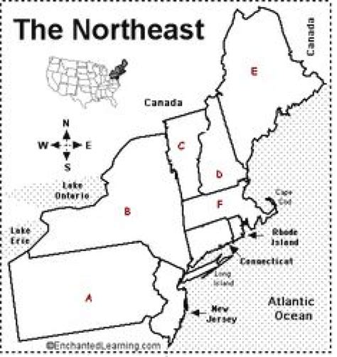 Printable Northeast Region Map