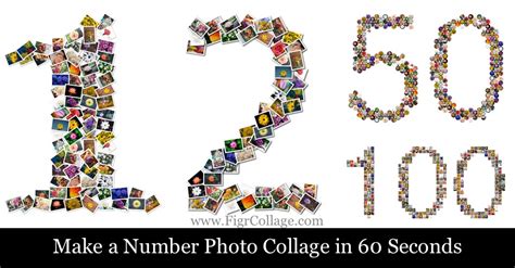 Printable Number Photo Collage Template Free
