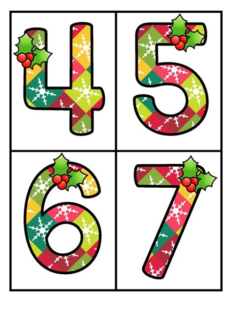 Printable Numbers Christmas