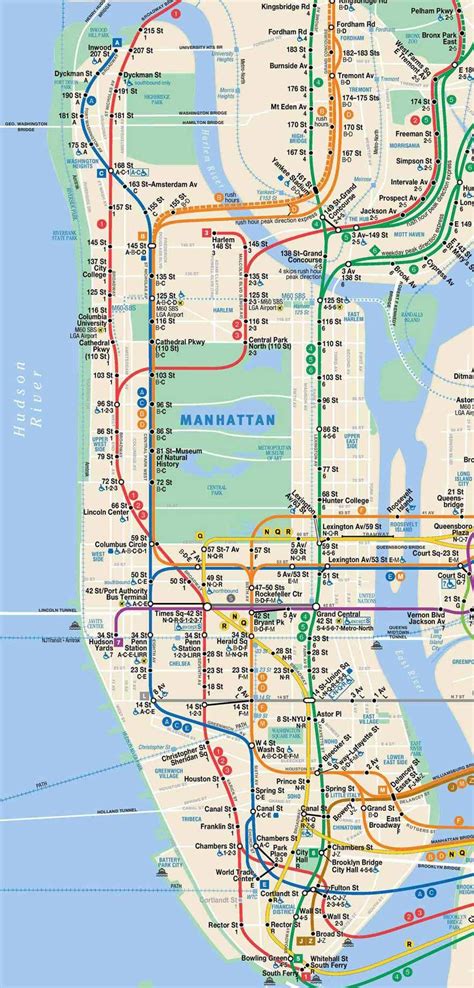Printable Nyc Subway Map Manhattan