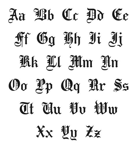 Printable Old English Alphabet Letters