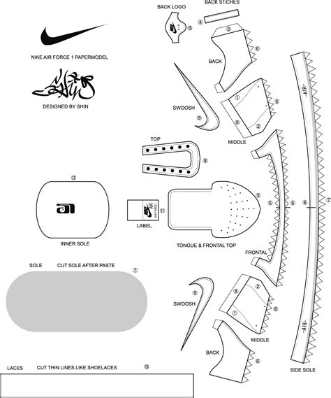 Printable Paper Sneaker Shoe Template
