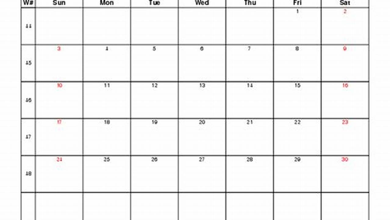 Printable Pdf November 2024 Calendar Week Number