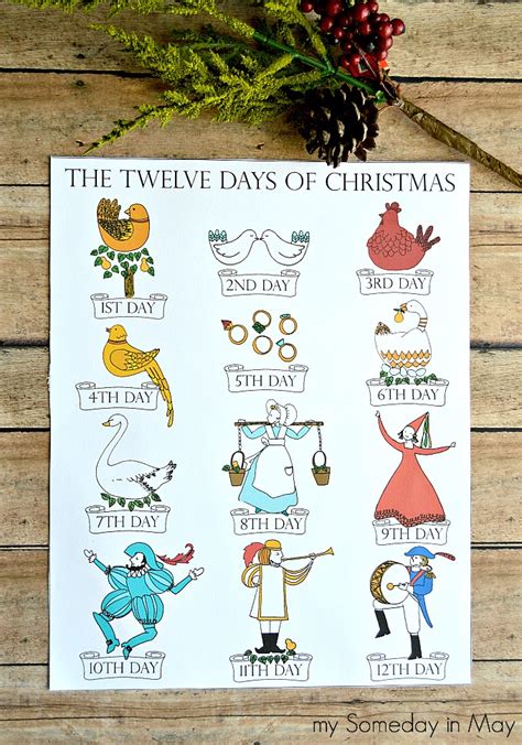 Printable Pictures Of 12 Days Of Christmas