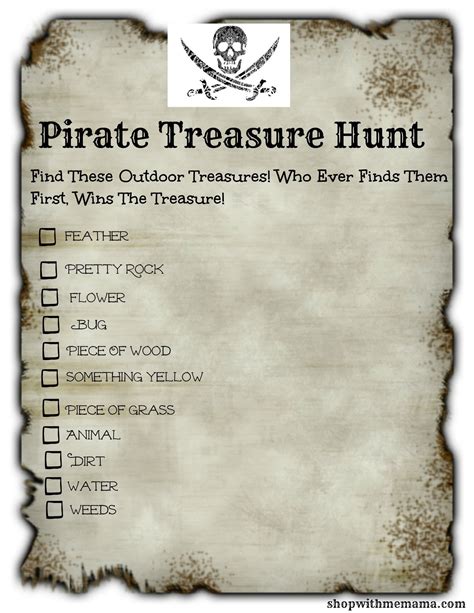 Printable Pirate Treasure Hunt Clues