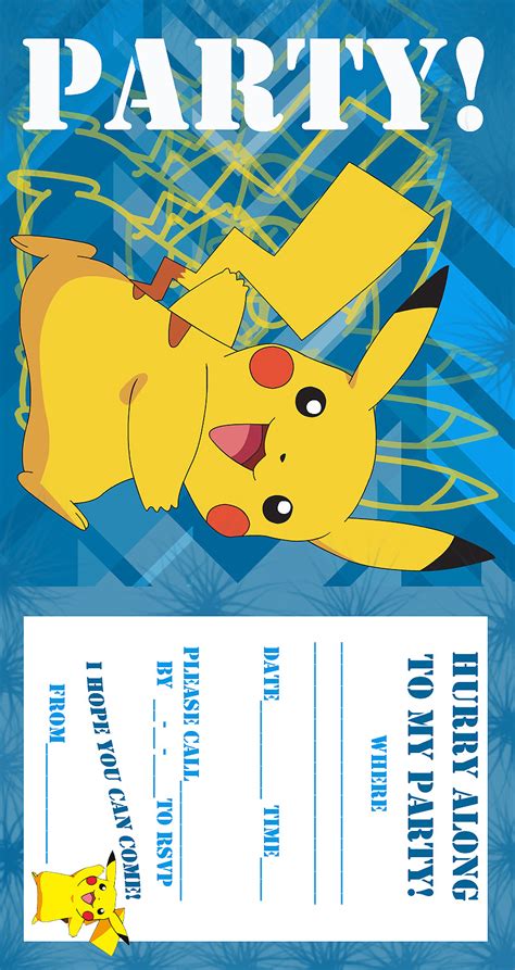 Printable Pokemon Birthday Invitations